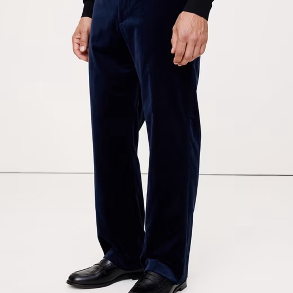 NWT Men's Navy Blue velvet Banana Republic Dress Pants 34x32